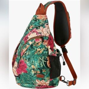 Baosha Multicolored Print Sling Backpack Crossbody Chest Bag Multi-Pocket